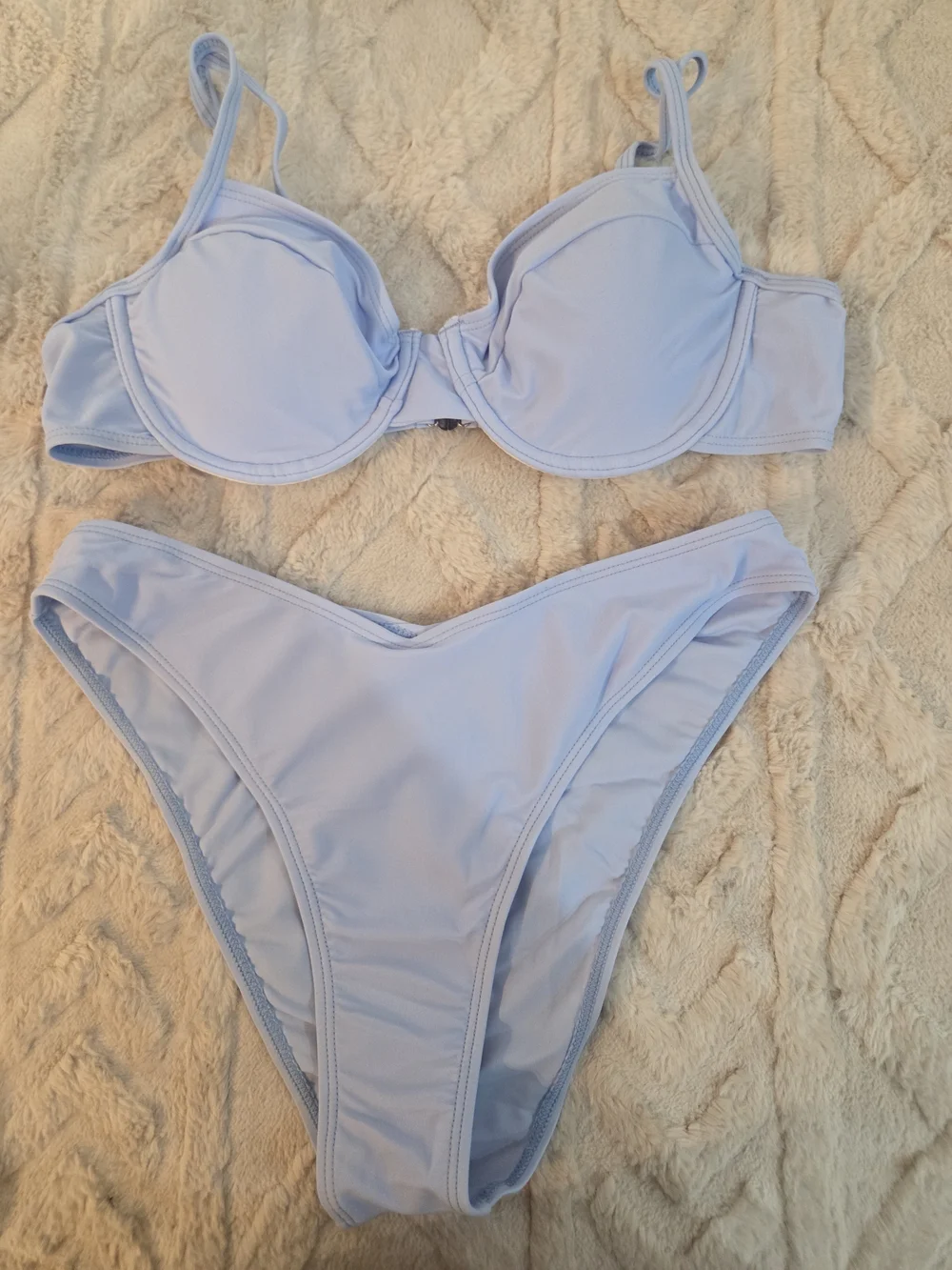 Light Blue Underwire Bikini Set Swimsuit‎ Swimwear Size Woman Medium